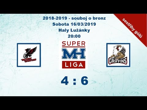 MH Superliga (2018-19) - o bronz - Black Hawks vs. Griffins 4:6 - sestřih gólů