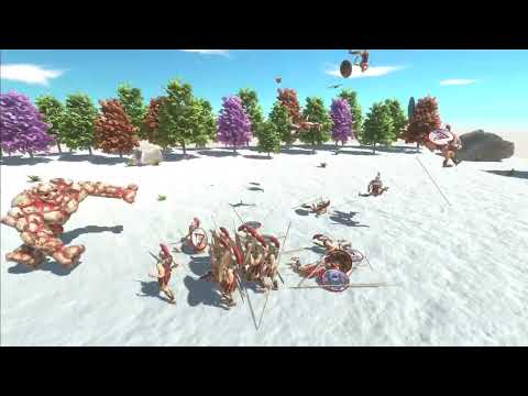 Spartan Warrior vs Lava Golem - Animal Revolt Battle Simulator ARBS