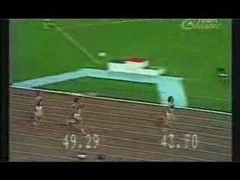 The final 200m of the Womens 400m final from Moscow 1980