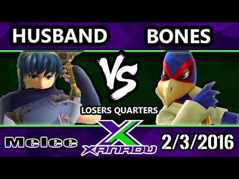 S@X 135 - Husband (Marth) Vs. Bones (Falco) SSBM Losers Quarters - Smash Bros Melee