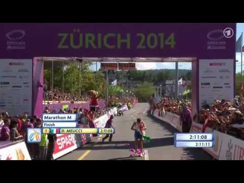 Men's Marathon Daniele Meucci GOLD Zurich 2014 Highlights