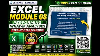 SAM Exam Excel Module 08 Performing What-If Analyses | Cengage SAM | 100% Step-by-Step Solution