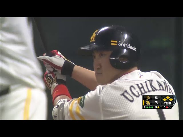【7回裏】ホークス・内川 きっちり犠牲フライを放ち同点に追いつく!! 2015/4/2 H-Bs