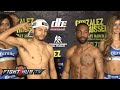 Jhonny Gonzalez vs. Gary Russell Jr. Full weigh in & face off + Vanes Charlo heated weigh in