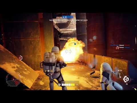 Pinning them in with the Flame Trooper on Jakku - Star Wars Battlefront 2
