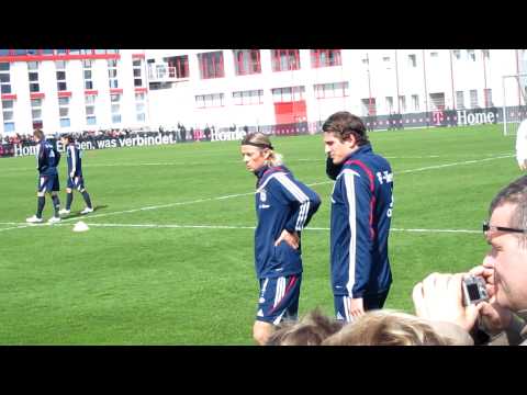 Training mit Mario Gomez an der Säbener Straße am 28.03.2010