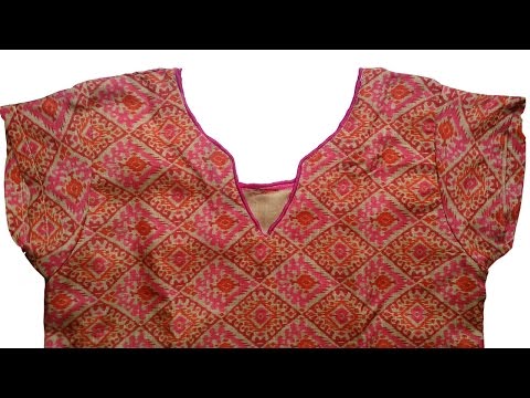 kurti neck design DIY | cutting and stitching of kurti with lining full video Video