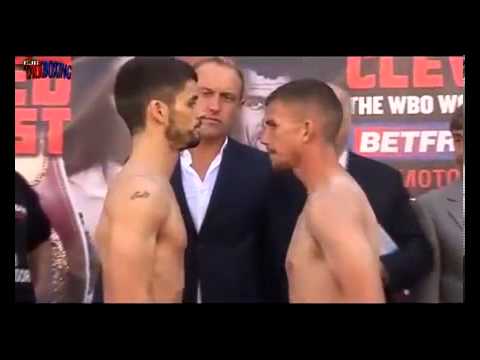 BOXING Gary Buckland v Stephen Smith, British super feather weight title weigh in