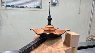 Woodturning - Ebony and Cherry Square Oriental Box