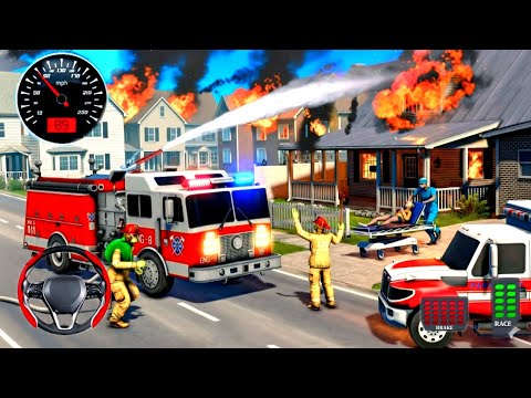 💥🔥 Real Fire Truck Driving Simulator – US 911 City Rescue 3D | Android Gameplay