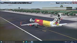 FSX - Brincando de pouso manual - A320 do Mickey - SBSP