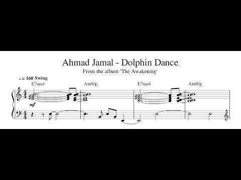 Ahmad Jamal - Dolphin Dance - Piano Transcription (Sheet Music in Description)