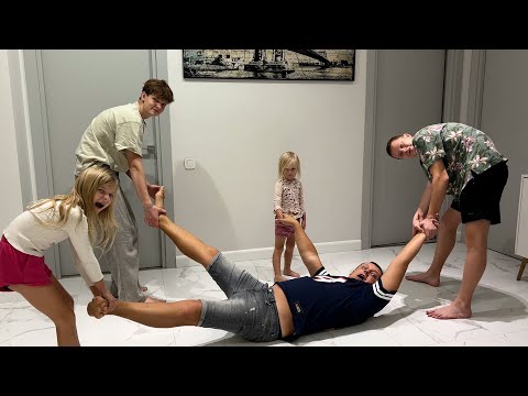 Папа САМ с 4 детьми! Мама улетела на отдых! NIKA LIFE
