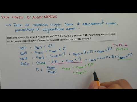 Calculer un TAUX MOYEN D’AUGMENTATION / TAUX DE CROISSANCE MOYEN - Explications & Exemple - Bac Sup