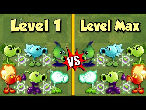 Every Peashooter Power Up! Level 1 Vs Level Max - Plants Vs Zombies 2