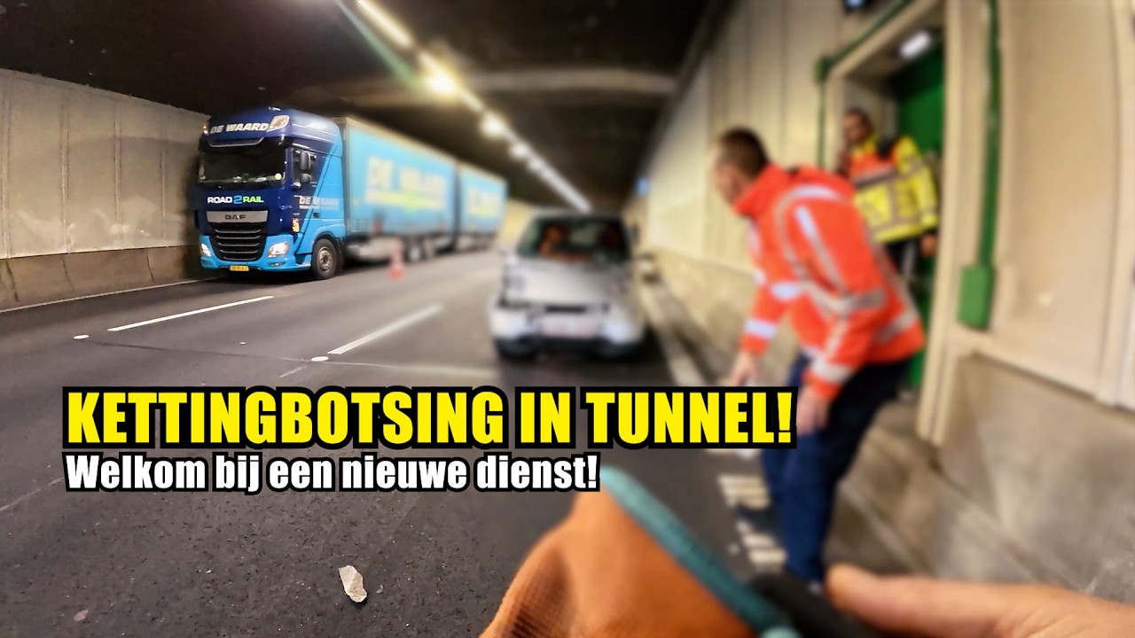 Kettingbotsing in de tunnel!
