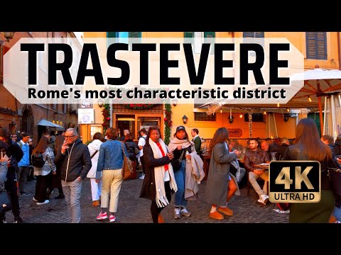 Roma Itália -Trastevere - o bairro mais característico de Roma - com legendas