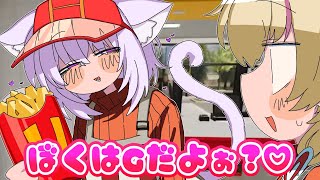 【手描き】ナンパする新人、Gサイズのポテト、冷やしみおーん【さくらみこ/猫又おかゆ/白上フブキ/大神ミオ/尾丸ポルカ/ホロライブ/切り抜き/切り抜き漫画/ホロライブ切り抜き】