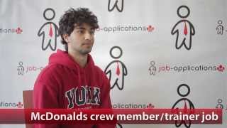 McDonalds Crew Memeber & Trainer Job