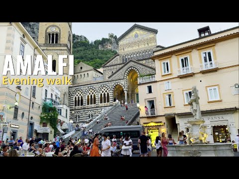 AMALFI Romantic Evening Walk (NEW) ❤️ ✨ Italy in 4k [60 fps Ultra HD] Amalfi Coast 2021