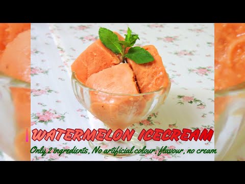 Only 2 ingredients I watermelon ice-cream I no artificial color, flavor I no cream I fruit ice-cream