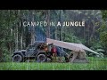 Relaxing In Tropical HEAVY RAIN Solo Camping Shelter In A Jungle Long ASMR