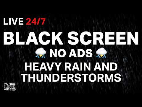 🔴 Powerful Rain and Thunder Sounds for Sleeping | Black Screen Rainstorm - Sleep Sounds
