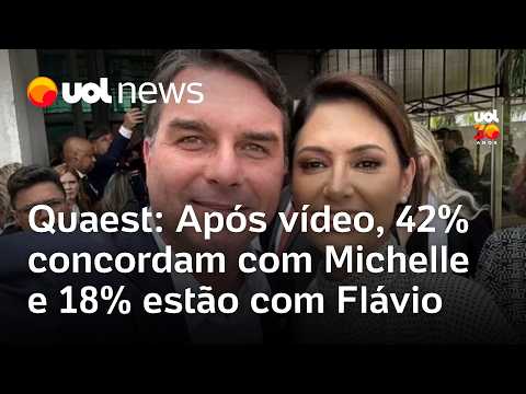 Quaest: 42% dos eleitores concordam com Michelle Bolsonaro em vídeo sobre Flávio; 18% apoiam senador