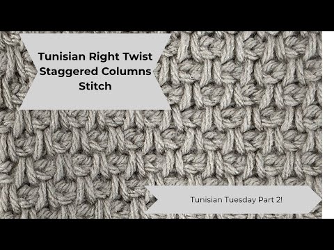 Lernen Sie im Handumdrehen den tunesischen Rechtsdrehstich mit versetzten Säulen!