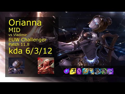 Orianna vs Vladimir Mid - EUW Challenger 6/3/12 Patch 11.8 Gameplay