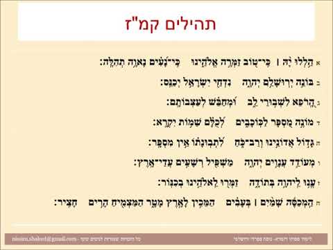 תהילים פרק קמז, Psalm 147, פסוקי דזמרא - הללויה כי טוב זמרה אלוקינו - נוסח ספרדי ירושלמי