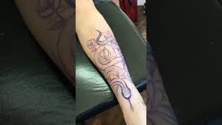 Full Snake design  Leg Tattoo