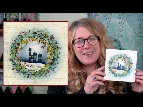Small Dwellings in a Winter Wreath - A Lavinia Stamps Tutorial