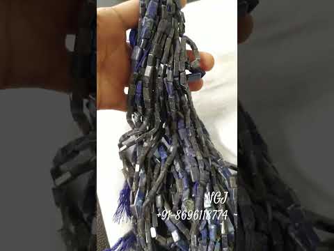 Dark blue lapis lazuli octogan bead string bj-12, packets