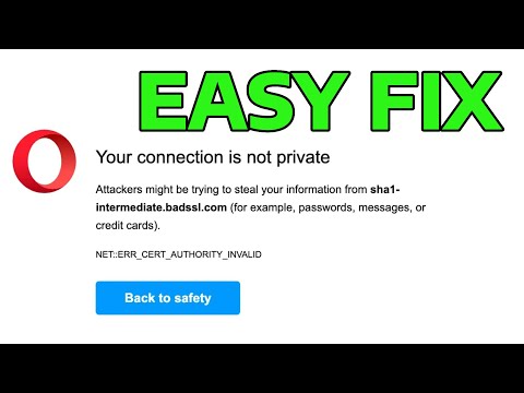How To Fix Your Connection Is Not Private Error in Opera Browser