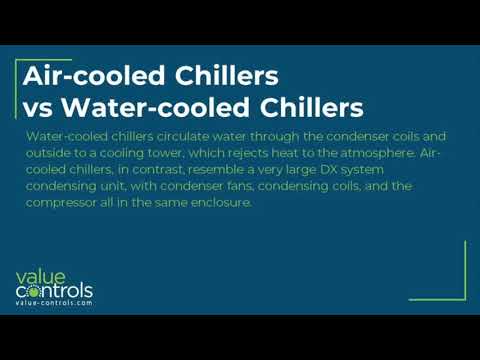 Chiller Types Air cooled Chillers vs Water cooled Chillers - Value Controls Glossary of HVAC terms