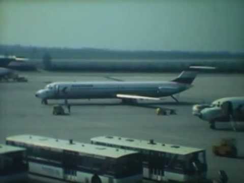 Abfertigung einer DC-9 am Flughafen Wien 1977