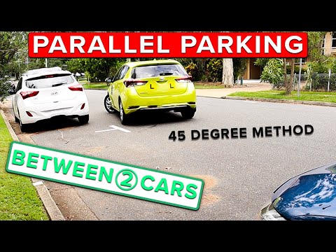 Parallel Parking Between 2 Cars - The 45 Degree Technique