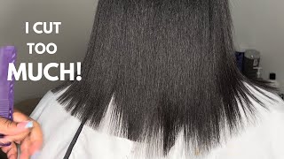 This is a trim NOT a haircut!! Did I cut too much?