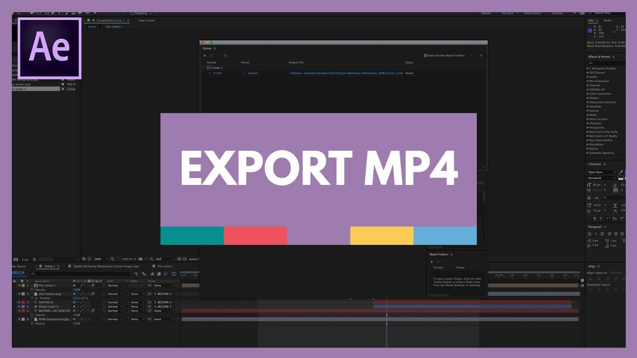 How to Export MP4 File from After Effects