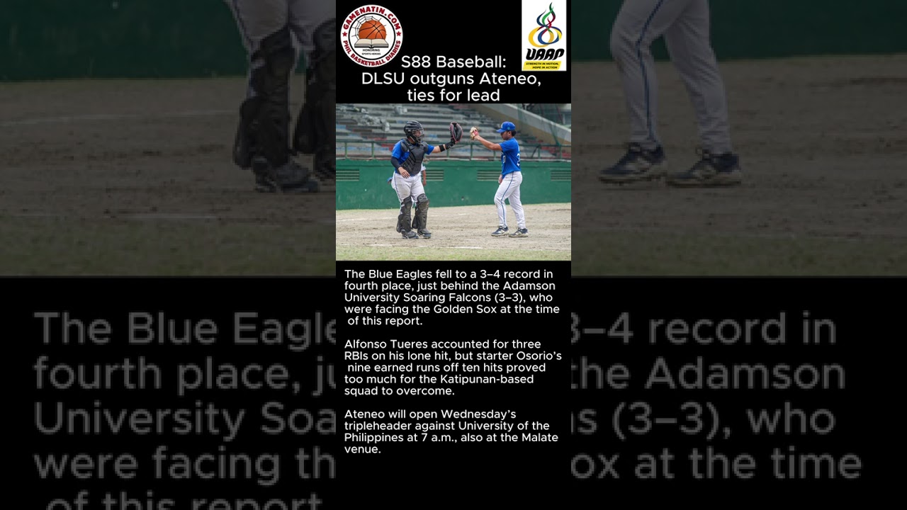 UAAP Men's Baseball: DLSU moves to share of top spot after tight win vs ADMU