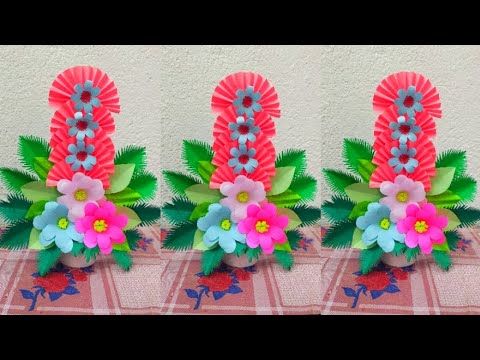 beautiful flower bouquet making with paper /diy pepar flower bouquet ideas #diy #homedecor #craft