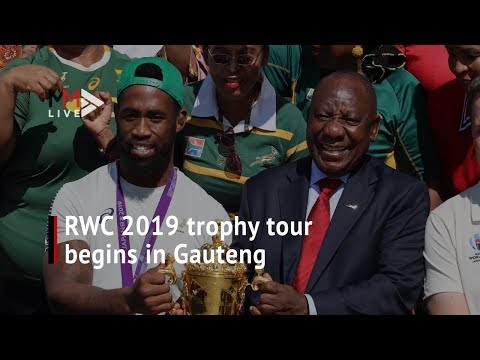 ‘I saw victory in their eyes’ Cyril Ramaphosa as Boks kick off golden trophy tour