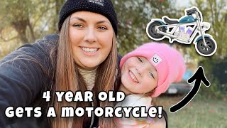 Our 4 year old gets a motorcycle! | Vlog 276