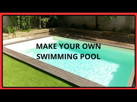 Make your own swimming pool long version. How to build in concrete block to shutter and pvc liner...
