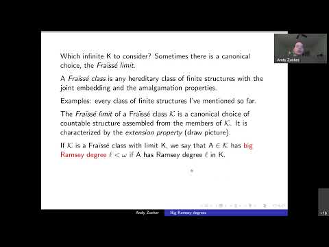 05/11/2021 - Andy Zucker, "Big Ramsey degrees in binary free amalgamation classes"