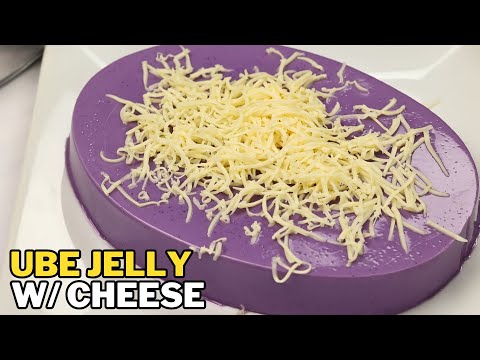Ube Gelatin with Cheese (Ube Jelly Dessert)