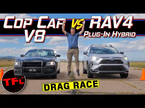 The Ultimate Sleeper: Is The Toyota RAV4 Prime Faster Than a V8 Police Car? Drag Race & Roll Race