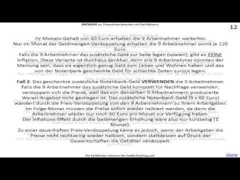 Anwendung der Quantitäts-Gleichung (zu: Finanzkrise beenden mit Parkfächern)