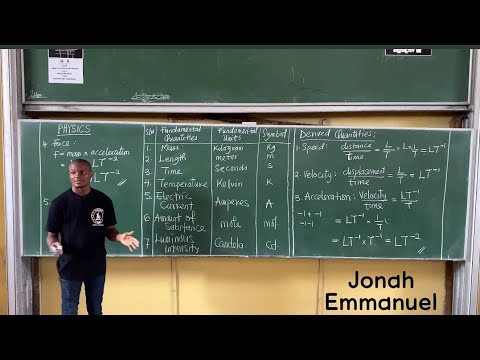 Dimensioning of Physical Quantities #jonahemmanuel #dimensioning